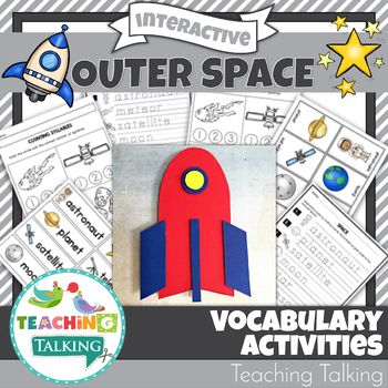 Preview of Space Theme | Space Vocabulary Activities and Craft Set for PreK K 1