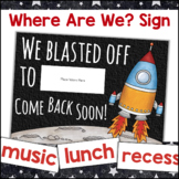 Outer Space Theme Classroom Decor WHERE ARE WE Door Sign