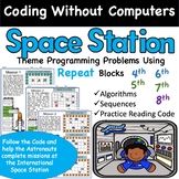 Space Theme (with Repeat Blocks) Unplugged Coding Problems
