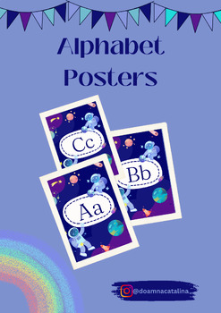 Preview of Space Themed Alphabet Posters - Classroom Decor