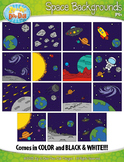 Space Background Scenes Clipart {Zip-A-Dee-Doo-Dah Designs}