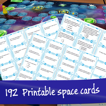 Preview of Space Cards - Astronomy Quize Themed Cards -  Space Printable Activities