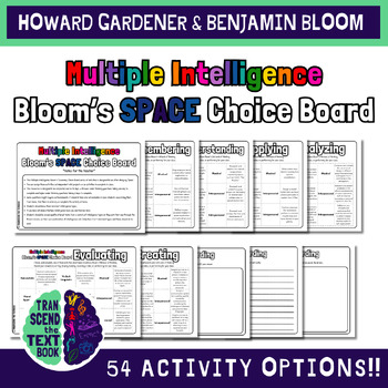 Preview of Space Themed Choice Board Activities - Multiple Intelligences & Bloom's Taxonomy