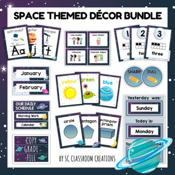Preview of Space Themed Classroom Decor Bundle