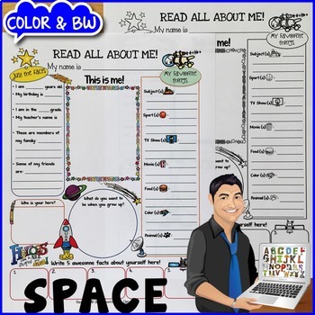 Preview of Space Themed Classroom {Dollar Deals All About Me Paper/Poster/Printable/Page}