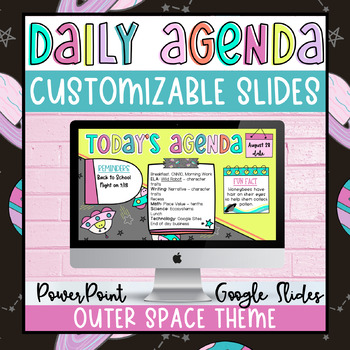 Preview of Space Themed Daily and Weekly Agenda Slide Templates