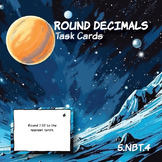 Space-Themed Decimal Rounding Task Cards: 5th Grade Math 5.NBT.4