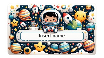 Preview of Space Themed: Desk labels