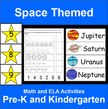 Space Themed ELA Math and Science Activities for PreK and ...