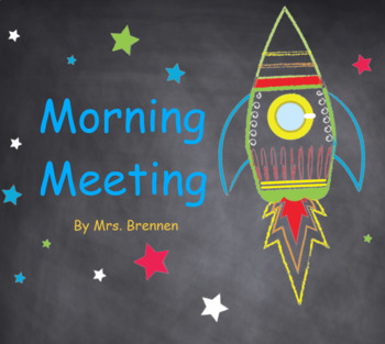 Preview of Space-Themed Morning Meeting in SMART Notebook (Editable)
