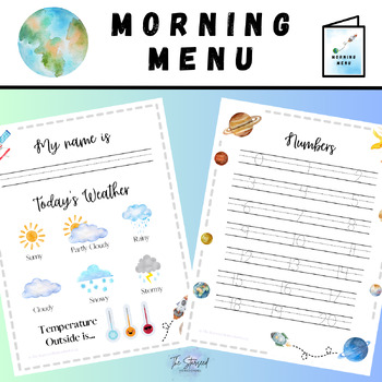 Preview of Space Themed Morning Menu PreK-1st Grade