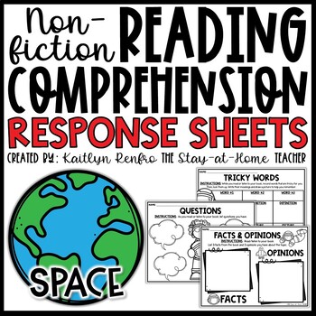 Preview of Space Themed Nonfiction Reading Response Worksheets