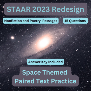 Preview of Space Themed Paired Text Practice | 2023 STAAR Redesign
