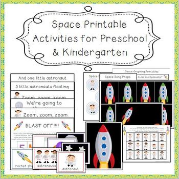 Preview of Space-Themed Printable Activities for Preschool and Kindergarten