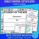 Space Themed Student of the Month Certificates