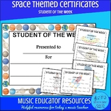 Space Themed Student of the Week Certificates