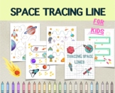 Space Themed Tracing Lines for kids • Handwriting workshee