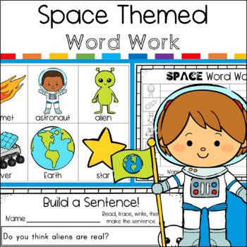 Preview of Space Themed Word Work/Write the Room