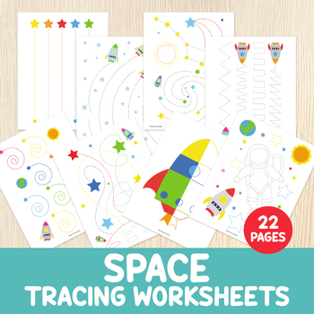 Preview of Space Tracing Practice Worksheets, Pre-Writing, Handwriting, Fine Motor Skills