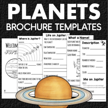 Preview of Planets of the Solar System Space Trifold Travel Brochure Research Activity