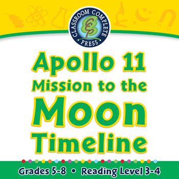 Preview of Space Travel & Technology: Apollo 11 Mission to the Moon Timeline - PC Gr. 5-8