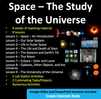 Preview of Space Unit Bundle - The Study of the Universe - Google Slides and PowerPoint