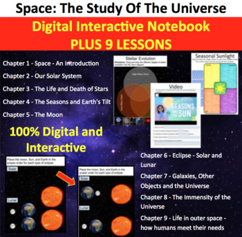 Preview of Space Unit Bundle - Complete Digital Interactive Notebook PLUS 9 Lessons