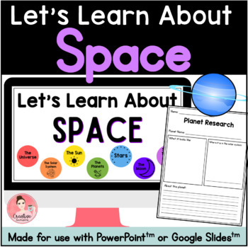 Preview of Space Unit with Digital Slideshow and Printable Activities