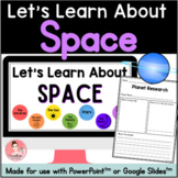 Space Unit with Digital Slideshow and Printable Activities