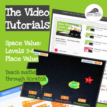 Preview of The Video Tutorials: Space Value (L5-6 Place Value) - Teach maths via Scratch