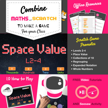 Preview of Online Math Projects | Place Value Games 4th Grade | Scratch 3 Lesson Plan