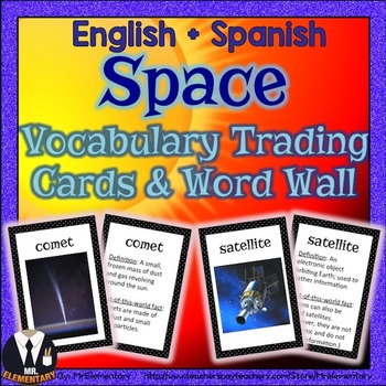 Preview of Space Vocabulary Cards and Word Wall