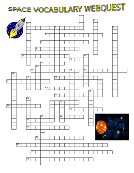 space crossword vocabulary webquest puzzle