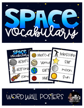 Preview of Space Vocabulary Word Wall Posters
