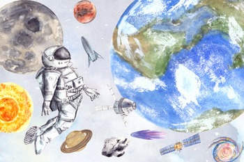 Preview of Space - Watercolor Clip Art Set