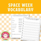 Space Week Vocabulary Activities