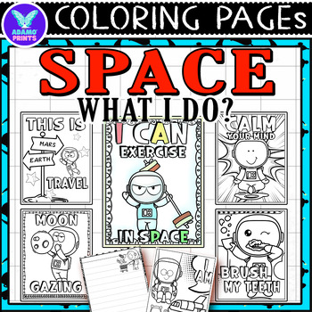 Preview of Space What I Do Science Coloring Page & Writing Paper Art ELA Activities No PREP