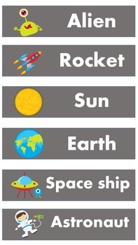 Preview of Space Word Wall Words