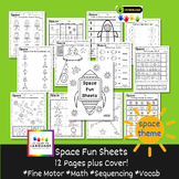 Space Worksheets with Letters, Numbers, Words, Tracing, Pu