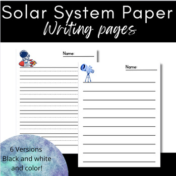 Preview of Space Writing Paper | Solar System Paper