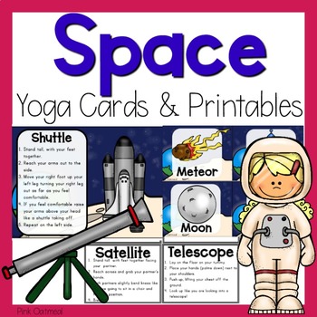 Preview of Space Yoga Cards and Printables