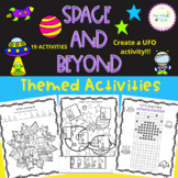 Space activity worksheets - handwriting- coloring- occupat