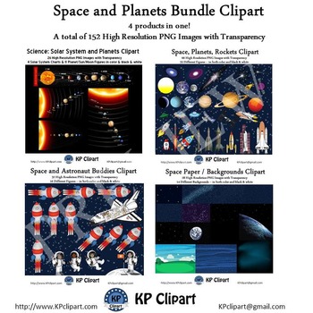 Preview of Space and Planets Clipart Bundle
