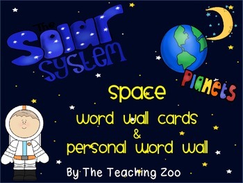 Preview of Space and Planets Word Wall Cards & Personal Word Wall