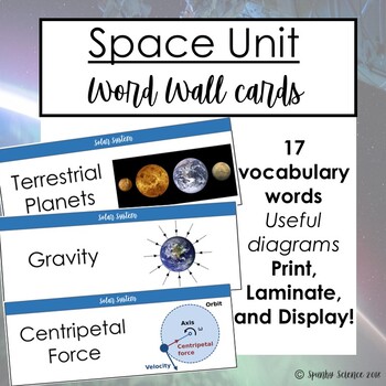 Space And Solar System Word Wall Cards