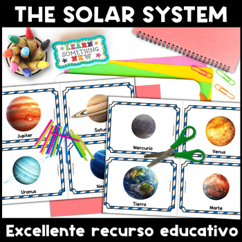 Space And The Solar System In English And Spanish Planets Moon´s Phases 