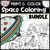 Space coloring pages for kids {coloring sheets + poster}