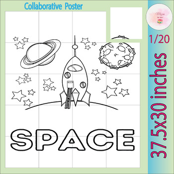 Preview of Space explorers collaborative Coloring Posters | Solar System