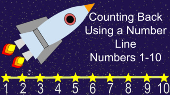 Preview of Space theme-counting back on a number line 10- 1-good for differentiation 