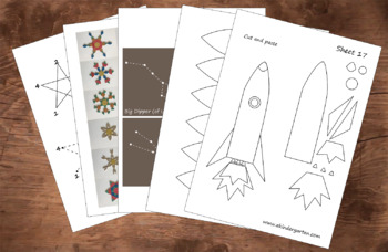 Preview of Space theme learning pack based on Montessori, Froebel and Waldorf method